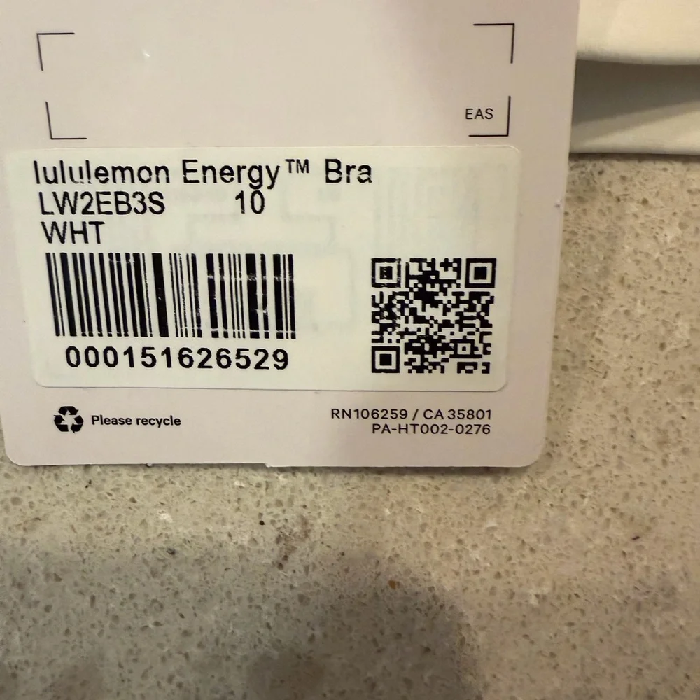 Lululemon Energy Bra NWT size 10 white - Picture 3 of 3